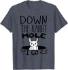 ORIGINAL Down the Rabbit Hole I Go Funny Cute Easter T-Shirt in Heather Blue