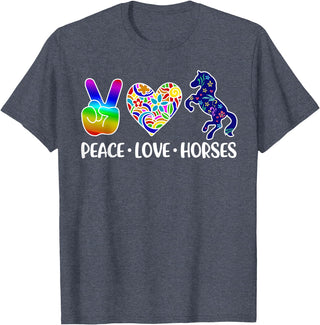 Peace Love Horses Clothing Peace Love Horses T-Shirt - Heather Blue