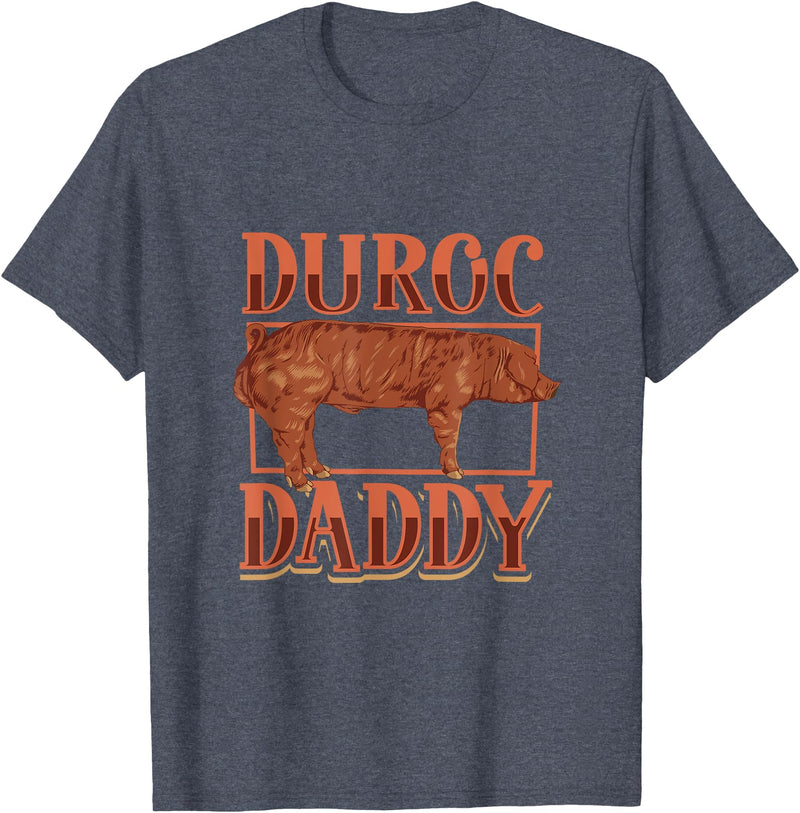 Creative Duroc Pigs designs Duroc Pig Daddy T-Shirt - Heather Blue