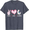 Peace Love llama Lovers Designs Co. Peace Love Llamas Gift for Girls Boys Kids Women Men Llama T-Shirt - Heather Blue