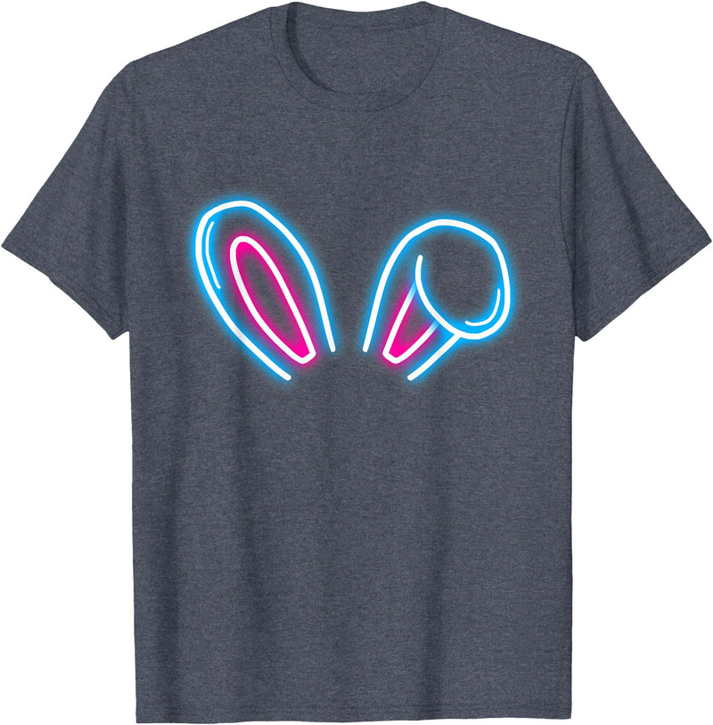 Blue Magenta Bunny Ears Cute Rabbit Pet Rabbit Lover Gift T-Shirt in Heather Blue