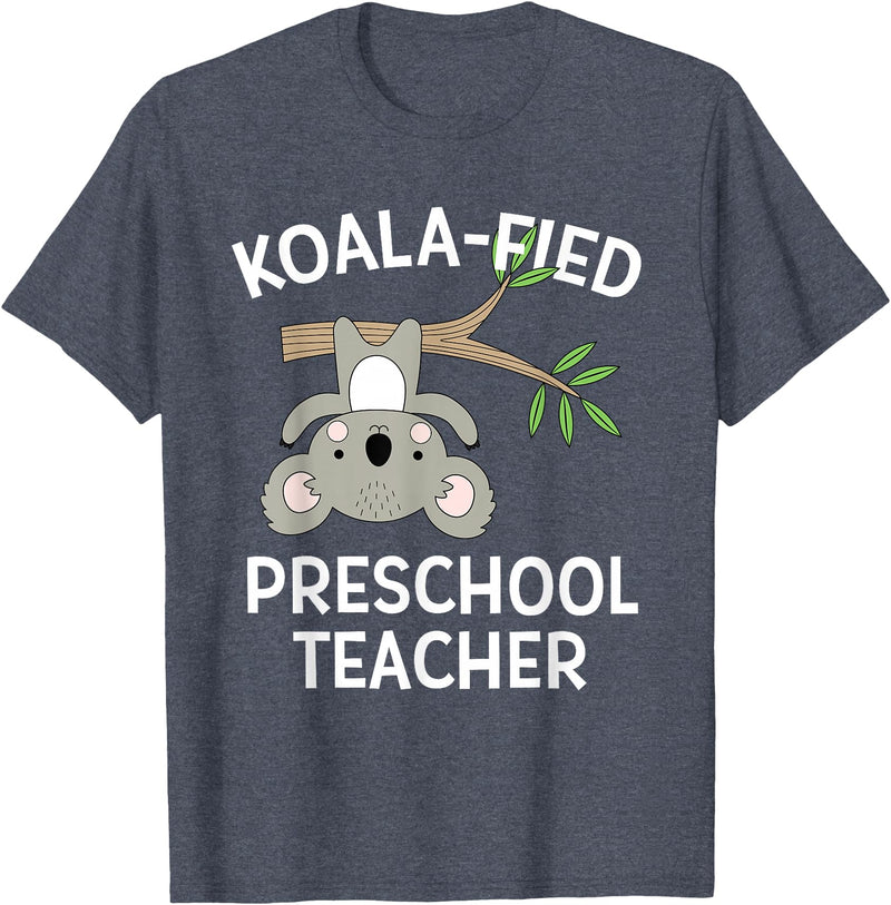 Preschool Teacher Gifts and Apparel Cute Koala Preschool Teacher T-Shirt Funny Pun Gift T-Shirt - Heather Blue