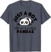 Panda Lover Designs Just A Boy Who Loves Pandas Cute Panda Bear T-Shirt - Heather Blue