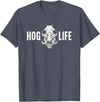 HOG LIFE Creationz Co. HOG LIFE Hog Hunter Javelina Hunting - Wild Boar Pigs T-Shirt - Heather Blue