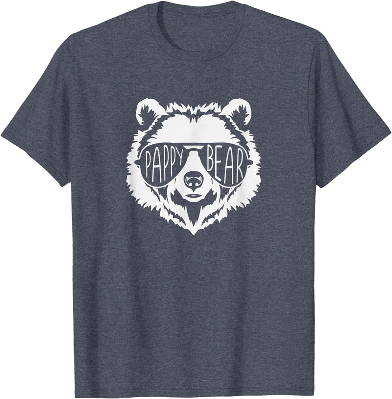 pappy Bear Family Apparel Pappy Bear Face with Sunglasses T-Shirt - Heather Blue