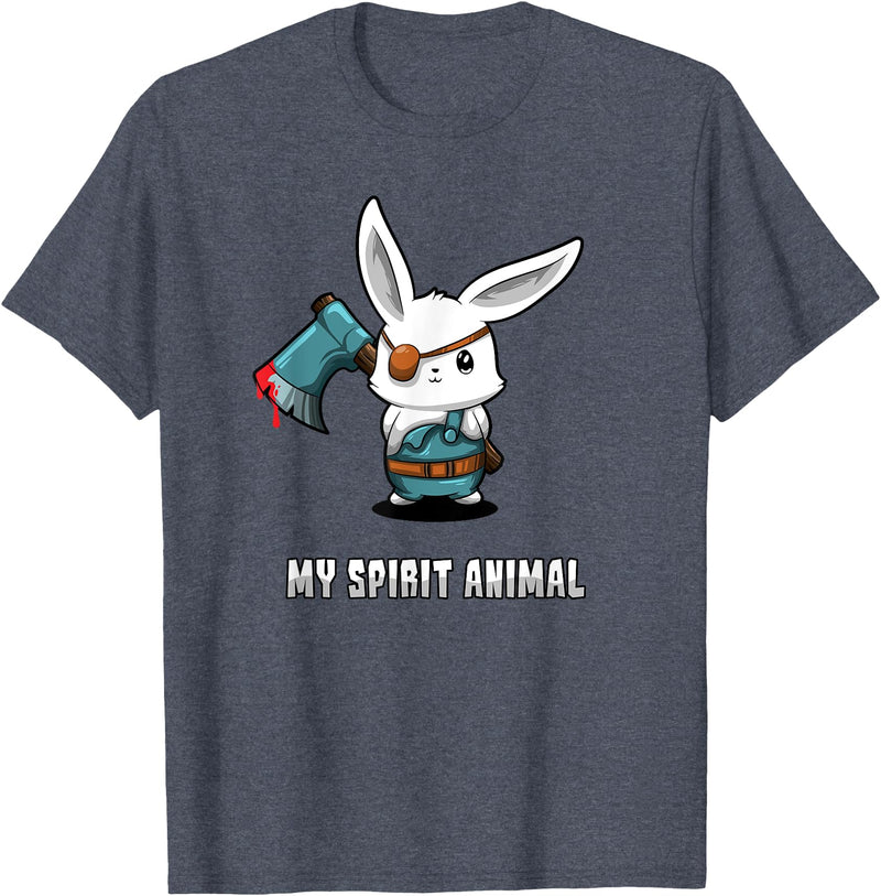 Killer Bunny Is My Spirit Animal - Halloween Rabbit Costume T-Shirt in Heather Blue
