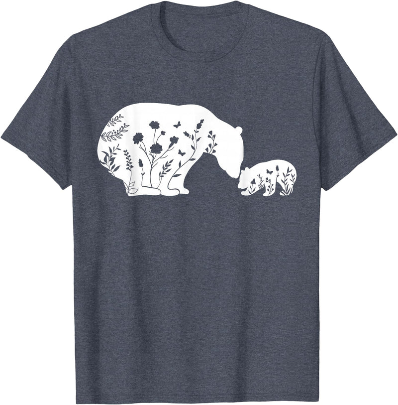 Funny Mama Bear Family Matching Gifts Clothing DJ Mama Bear T-Shirt - Heather Blue