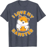 I Love My Hamster T-Shirt - Heather Blue