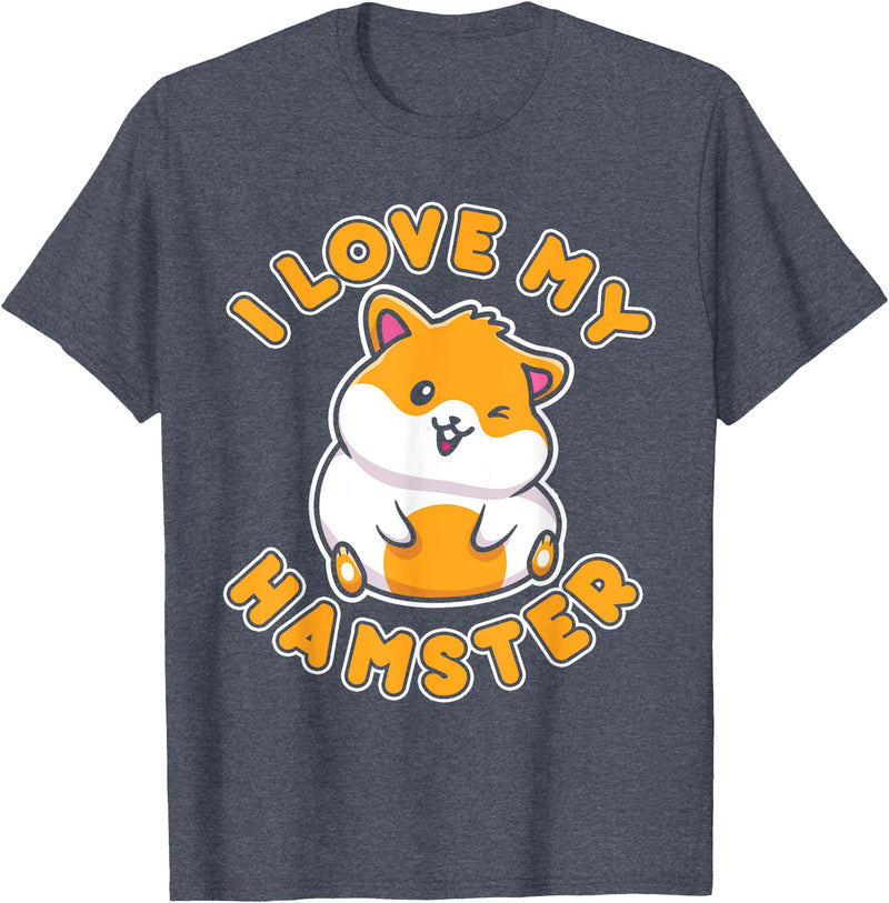 I Love My Hamster T-Shirt - Heather Blue