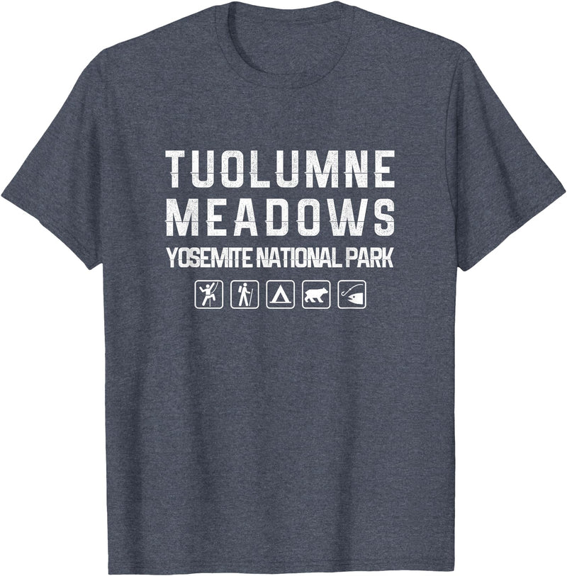 California Shirts Tuolumne Meadows, Yosemite Outdoor T-shirt T-Shirt - Heather Blue