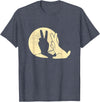 Rabbit Shadow Peace Sign T-Shirt in Heather Blue