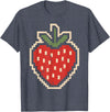 Halloween Shirts For Women Men Kids Boys Girls Halloween Pixel Strawberry 80s Video Game Costume Men Women T-Shirt - Heather