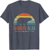 Cute Bear Family Matching Shirts & Gifts Grandpa Bear Vintage Retro Granddad Outfit Grandfather T-Shirt - Heather Blue