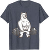 I Love Polar Bears And Fitness Polar Bear Powerlifting Weightlifting Gym And Animal Lovers T-Shirt - Heather Blue