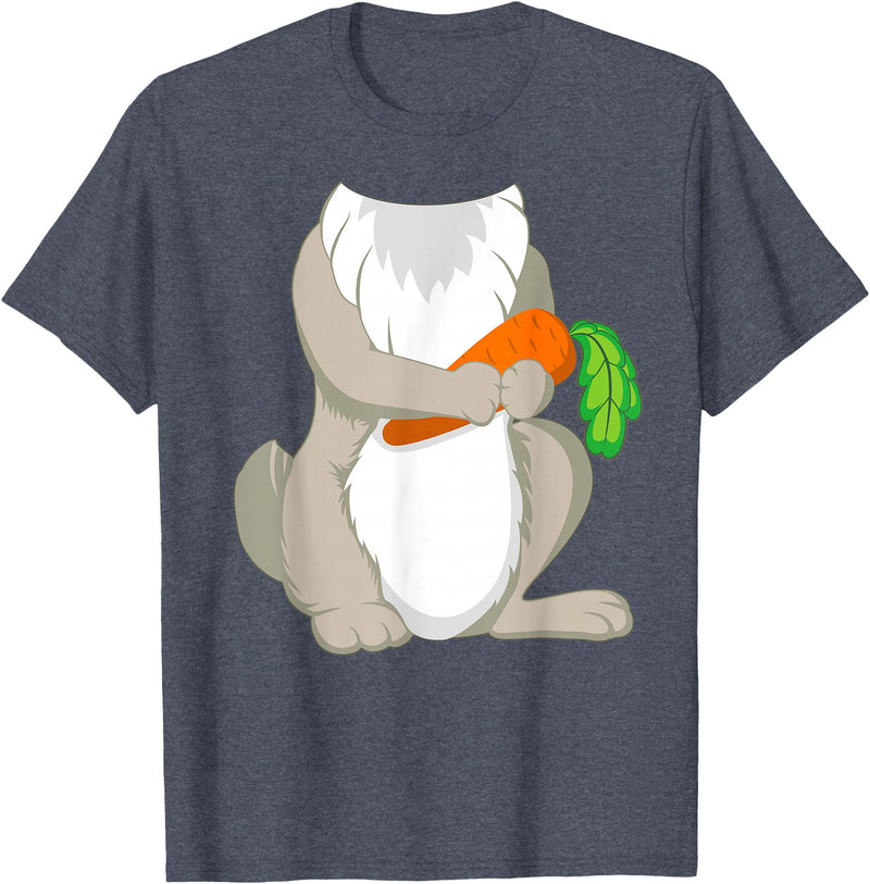 Rabbit Costume for Halloween Bunny Animal Cosplay T-Shirt in Heather Blue