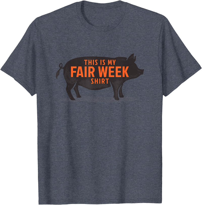 County Fair and Livestock Apparel Co. Das ist mein Fair Week Shirt State and County Animal Hog Pig T-Shirt - Heather Blue