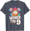 Cute Guinea Pig Lover HD0 Guinea Pig 9th Birthday Wheek I'm 9 T-Shirt - Heather Blue