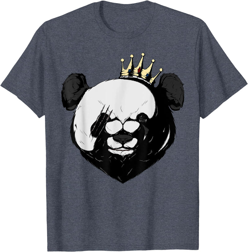 Wild Bear Hip Hop Apparel Swag Hipster Streetwear Graphic Tee Wild Panda Bear Hip Hop T-Shirt - Heather Blue
