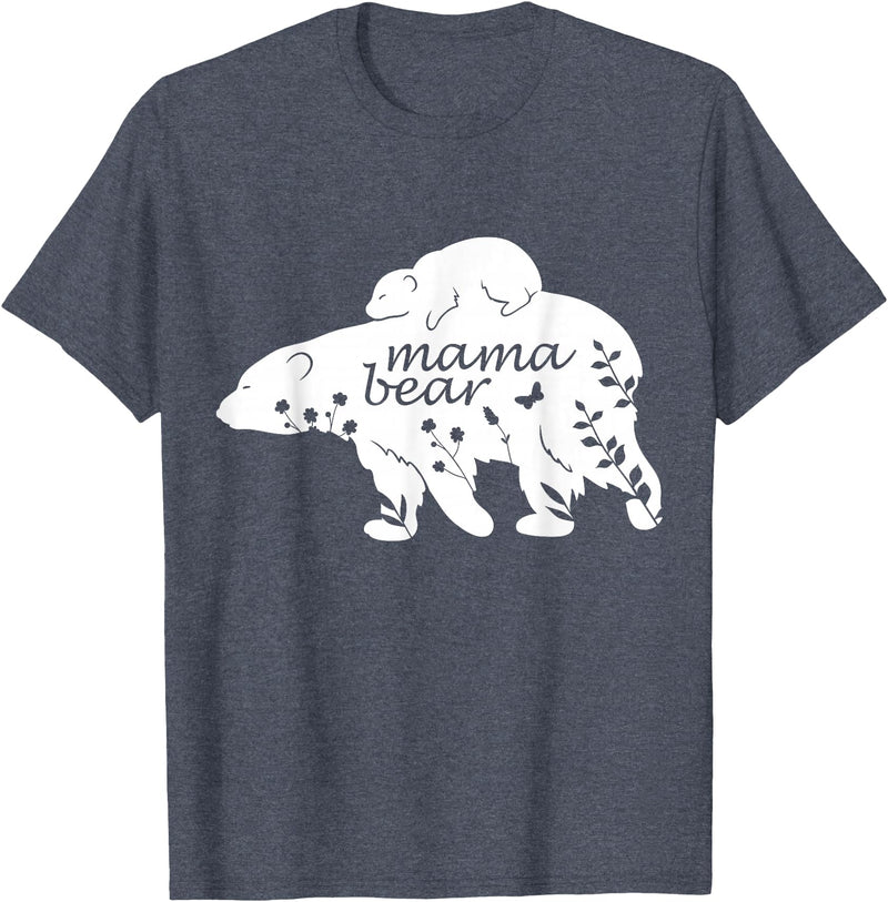 Funny Mama Bear Family Matching Gifts Clothing Mama Bear T-Shirt - Heather Blue
