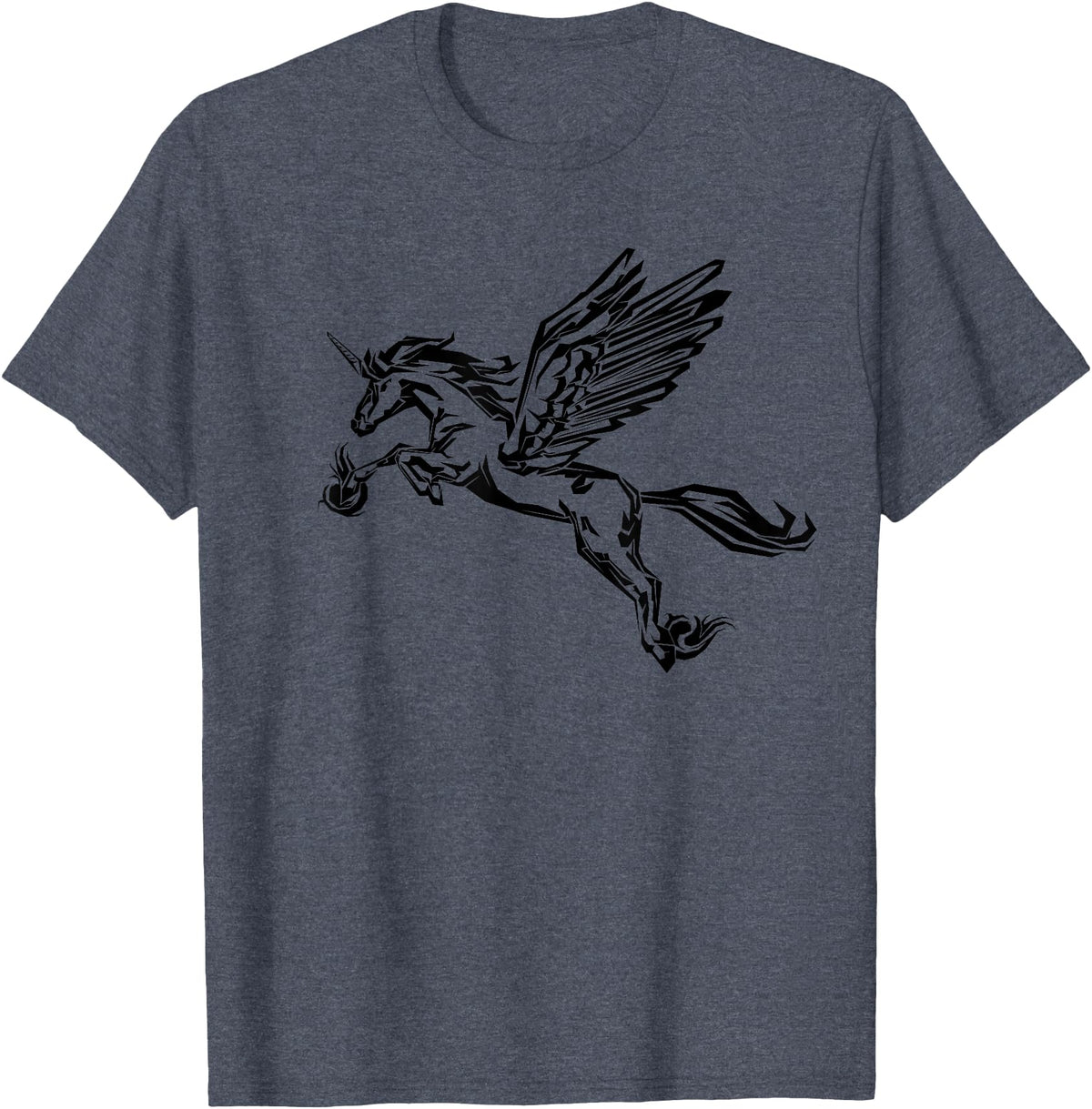 Mythical creature mythical animal unicorn with Alicorn winged unicorn pegasus horse wings mythical animal T-Shirt - Heather Blue