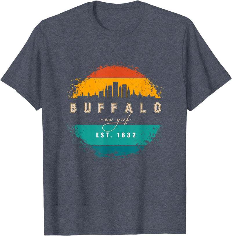 BASBO City of Buffalo New York T-Shirt - Heather Blue