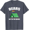 Gay Camping Bears LGBT Funny Gay Camping LGBT Pride Bears T-Shirt - Heather Blue
