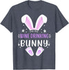 I'm the Wine Drinking Bunny Easter Day Family Matching Style T-Shirt in Heather Blue