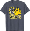 BEARS SPIRIT TEES CO School Spirit Go Bears Mascot Womens Youth Girls Kids T-Shirt - Heather Blue