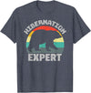 For Those Who Hate Winter Hibernation Bear Expert - Retro Funny Winter T-Shirt - Heather Blue