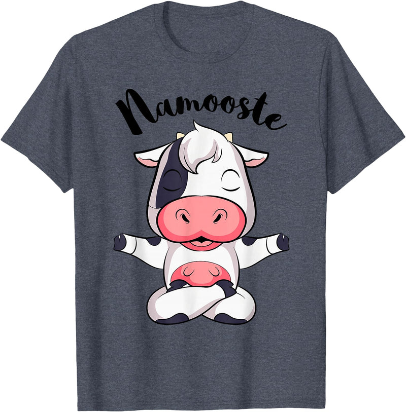 AdnDesigns Co. Funny Cow Yoga Shirts & Gifts Namoostee Cow Shirt Women Girls Cow Lover Gifts Namaste Yoga T-Shirt - Heather