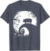 Funny Pig With Moon Halloween Tee Shirt Pig and Moon Halloween T-Shirt - Heather Blue