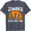Halloween Runner Costume Gifts Zombies Hate Fast Food Party T-Shirt - Heather Blue
