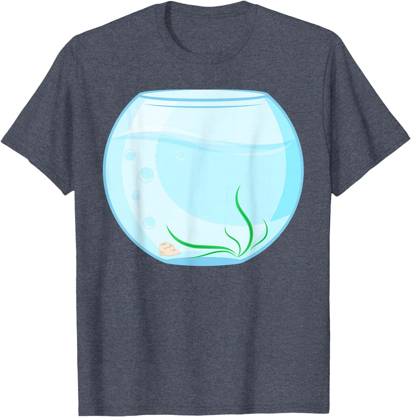 Humours Halloween Fish Bowl Outfits Funny Fish Bowl Costume T-Shirt - Heather Blue