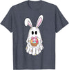 Cute Ghost Bunny Ghost Rabbit Easter Day Rabbit Lover T-Shirt in Heather Blue