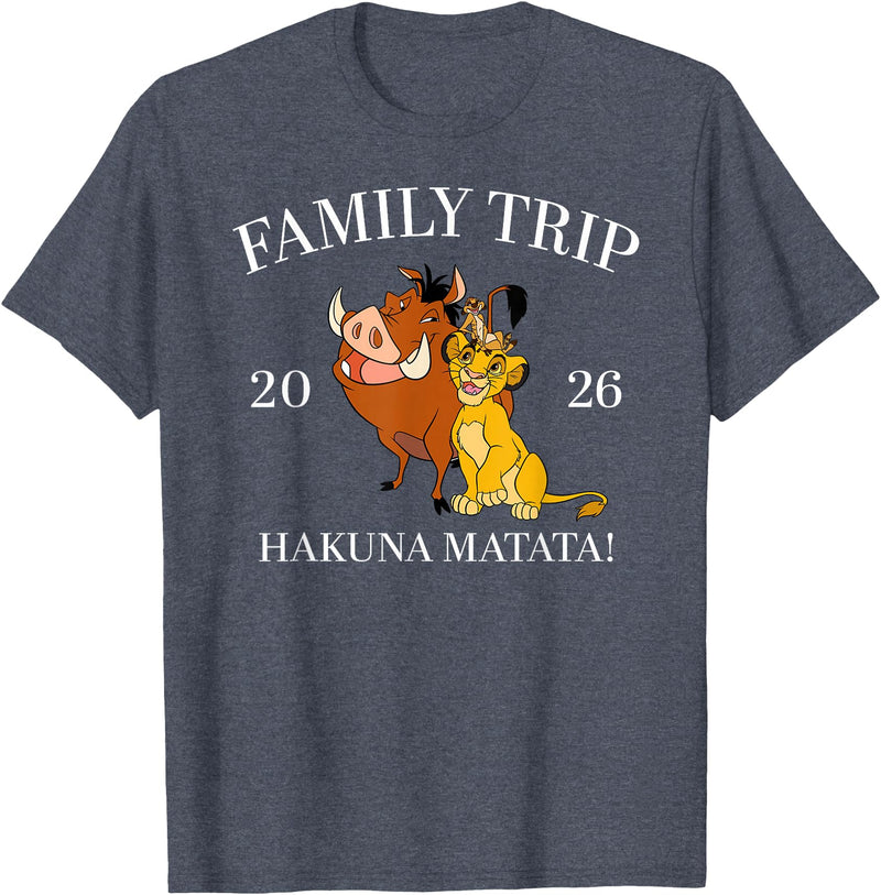 Disney The Lion King Family Trip 2026 Hakuna Matata! Trio T-Shirt - Heather Blue