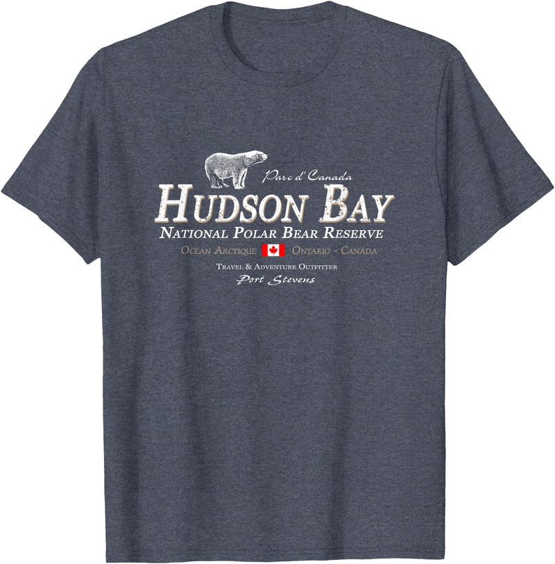 Port Stevens P.S.75 Design Polar Bear - Hudson Bay - Canada - Maple Leaf - Maple Leaf T-Shirt - Heather Blue