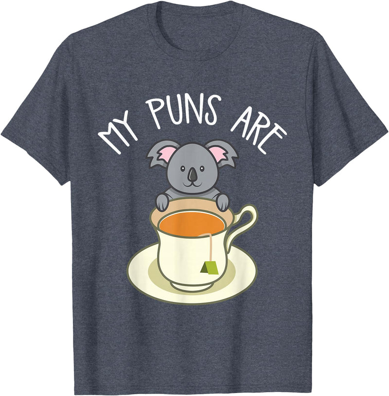 My Puns Are Koala Tea Koala Lover Gift T-Shirt - Heather Blue