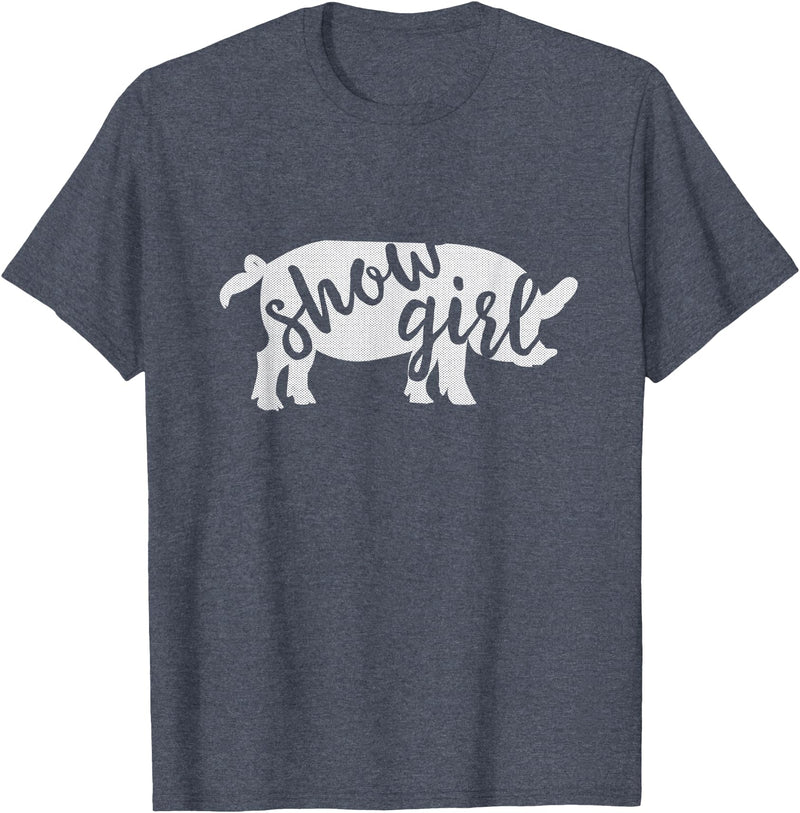 Pig Showing T-Shirts & Gifts Cute Show Girl Pig Shirt T-Shirt - Heather Blue