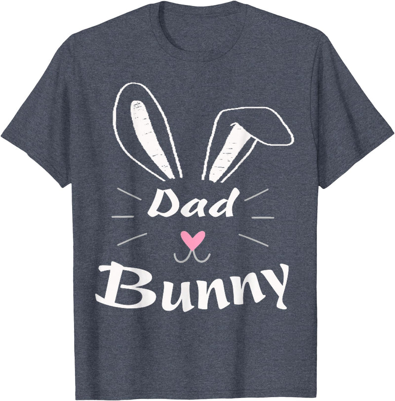 Easter Day Dad Bunny Ear Rabbit Dad Gift Father Day Vintage T-Shirt in Heather Blue