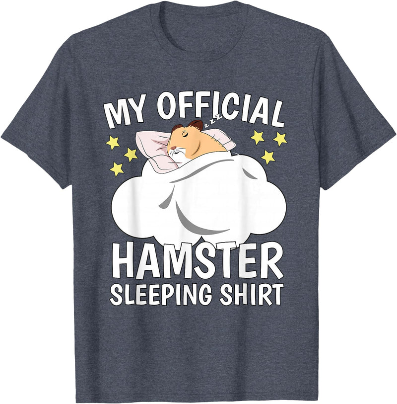 Official Sleeping Shirt Sleep Shirt Pajama Naps PJ Hamster T-Shirt - Heather Blue