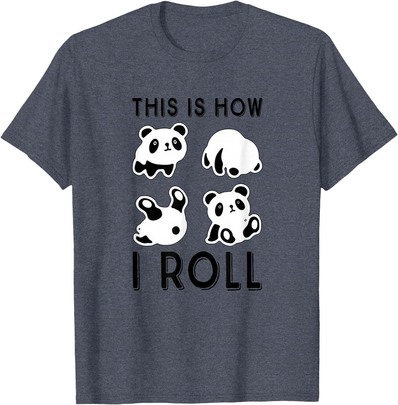 Funny Panda This Is How I Roll Cute Panda Cute Little Bear Panda, This Is How I Roll T-Shirt - Heather Blue