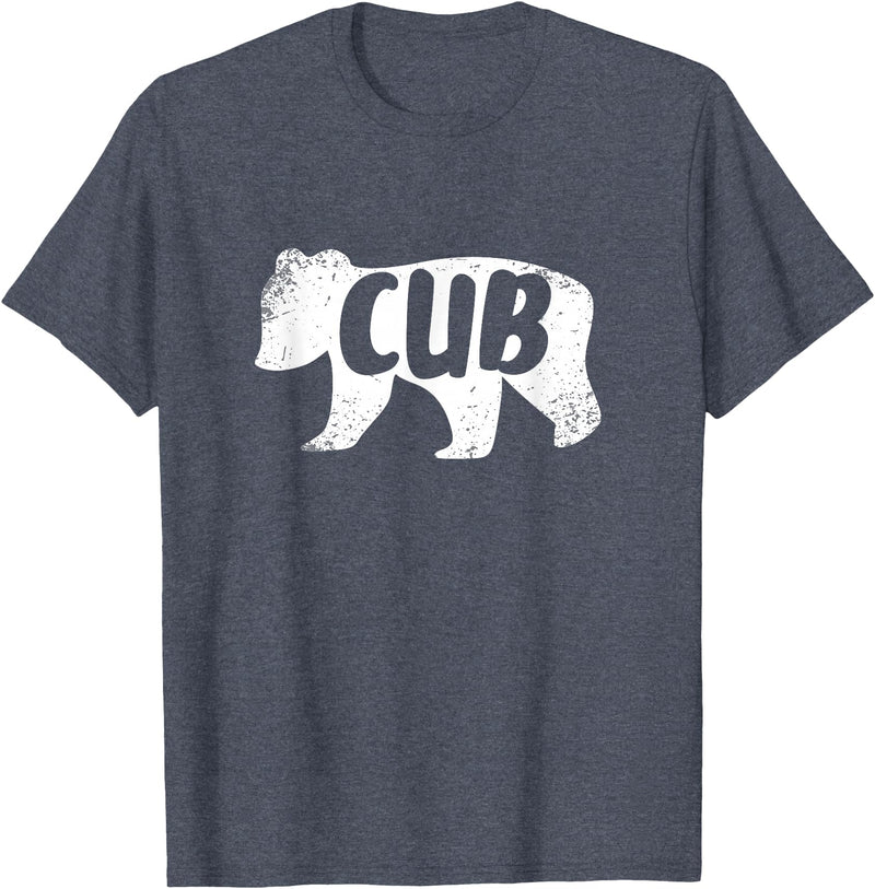 Papa Bear For Men Gifts for Dad Cub Baby Bear Shirt Kids Father's Day T-Shirt T-Shirt - Heather Blue