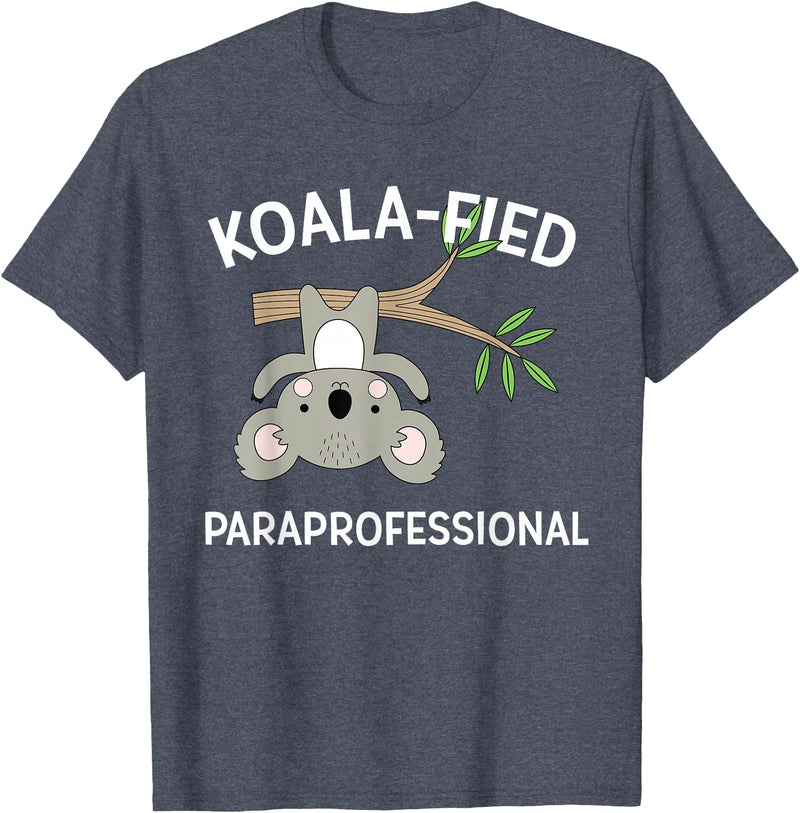 Teacher Gift T-Shirts and Apparel Cute Koala Paraprofessional Gift Appreciation T-Shirt T-Shirt - Heather Blue