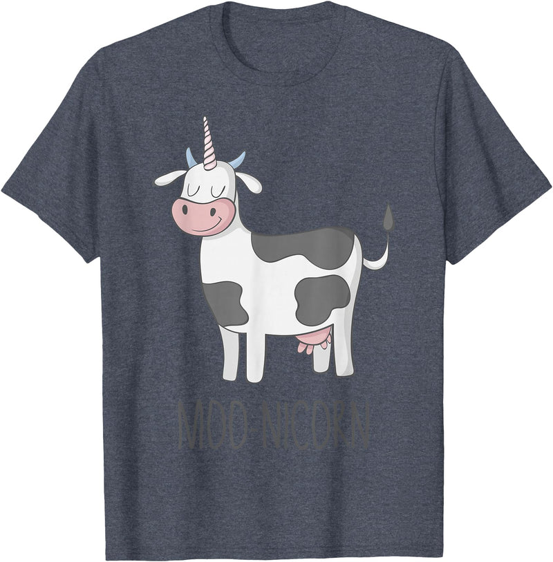 Awesome Cow Unicorn Shirts Moonicorn Funny Cow Unicorn T Shirt for Kids and Adults T-Shirt - Heather Blue