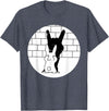 Funny Rabbit Bunny Animal Shadow Puppet T-Shirt in Heather Blue