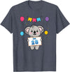 28th Koala Bear Birthday Party TShirt Co. I'm 28 Cute Koala Holding 28 Years Old 28th Birthday Outfit T-Shirt - Heather Blue