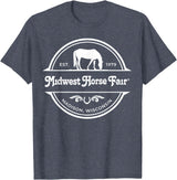 Midwest Horse Fair Est. 1979(w)- T-Shirt - Heather Blue