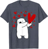 Polar Bear Dabbing Dabbing Polar Bear Heart T-Shirt - Heather Blue