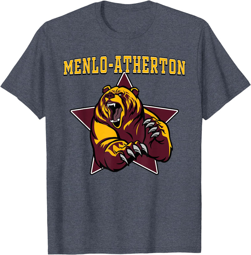 High School Team Spirit MVP Menlo-Atherton Sports Menlo-Atherton Bears High School Team Spirit T-Shirt - Heather Blue