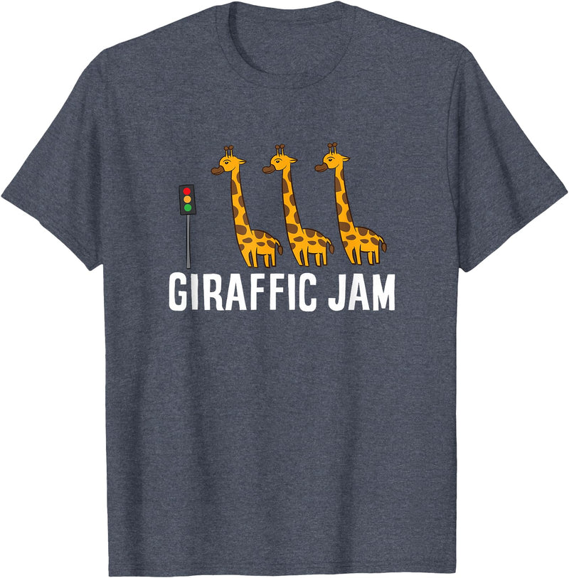 Africa Giraffe Gifts and Giraffe Sayings Funny Giraffic Jam Cute Giraffe Giraffe Pun Cute Giraffe T-Shirt - Heather Blue
